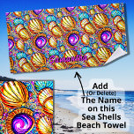 Add Name, Collection of Abstract Sea Shells Beach Towel<br><div class="desc">Collection of Abstract Sea Shells - see more great designs in my store.</div>