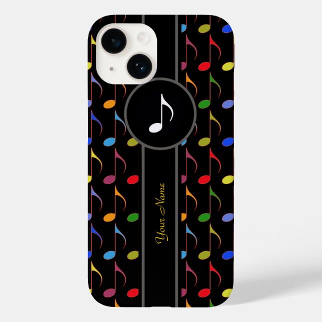 add name/colourful music notes Case-Mate iPhone case (Back)
