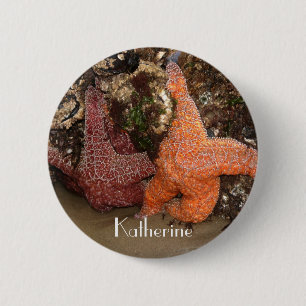 Add Name: Colourful Starfish/Sea Star Photo 3 6 Cm Round Badge