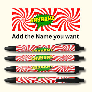 Add Name Comic Book Style Text Yellow Red Green Black Ink Pen