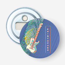 Add Name Cool Modern Teal & Blue Electric Guitar