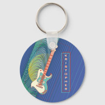   Add Name Cool Modern Teal & Blue Electric Guitar