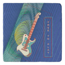 Add Name Cool Modern Teal & Blue Electric Guitar