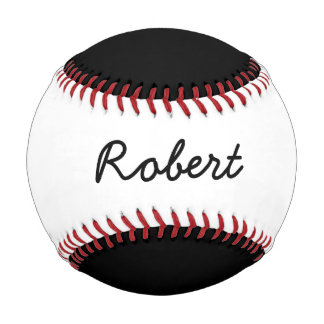 Add Name Custom Black and White Baseball