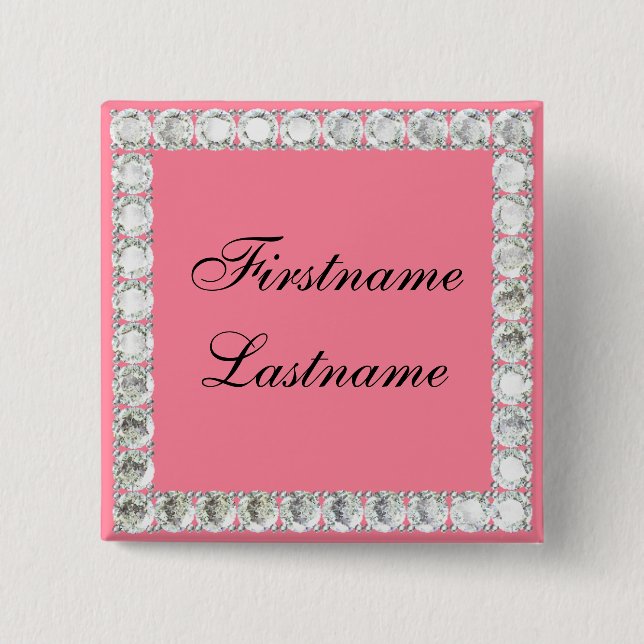 Add name-customisable diamond 15 cm square badge (Front)