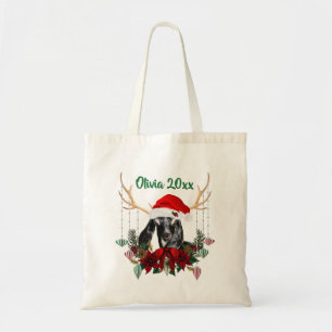 ADD NAME - Cute Christmas Nubian Baby Goat Kid Tote Bag