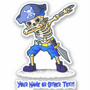 Add Name, Cute Pirate Skeleton Dabbing Hat Sword