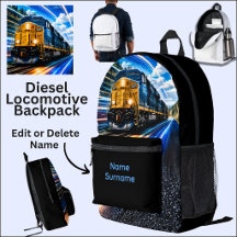 Add Name Diesel Locomotive Train on Black