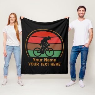 Add Name Edit Text  Bicycle on Sunset  Fleece Blanket