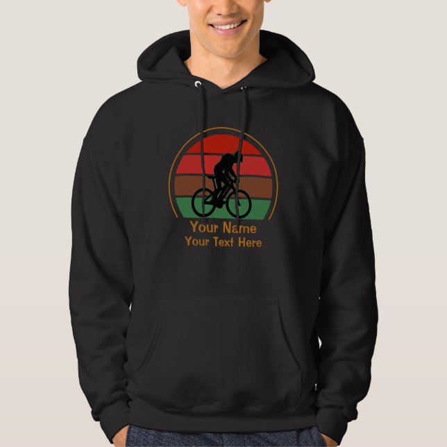 Add Name Edit Text Bicycle on Sunset  Hoodie (Front)