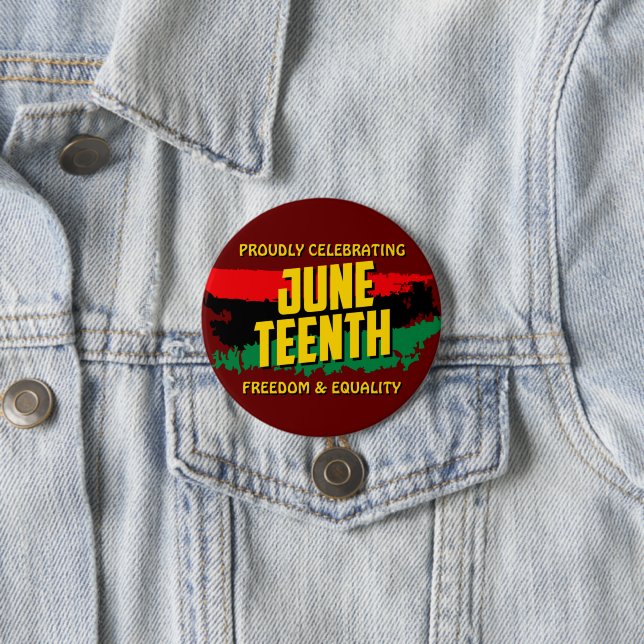 Add Name Edit Text Celebrating Juneteenth Freedom  7.5 Cm Round Badge (In Situ)