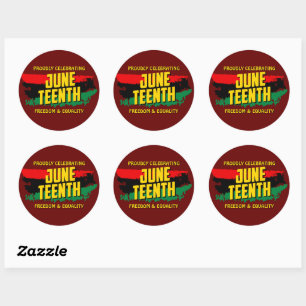 Add Name Edit Text Celebrating Juneteenth Freedom Classic Round Sticker