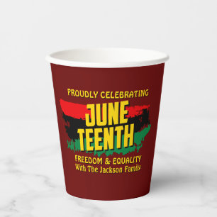 Add Name Edit Text Celebrating Juneteenth Freedom  Paper Cups