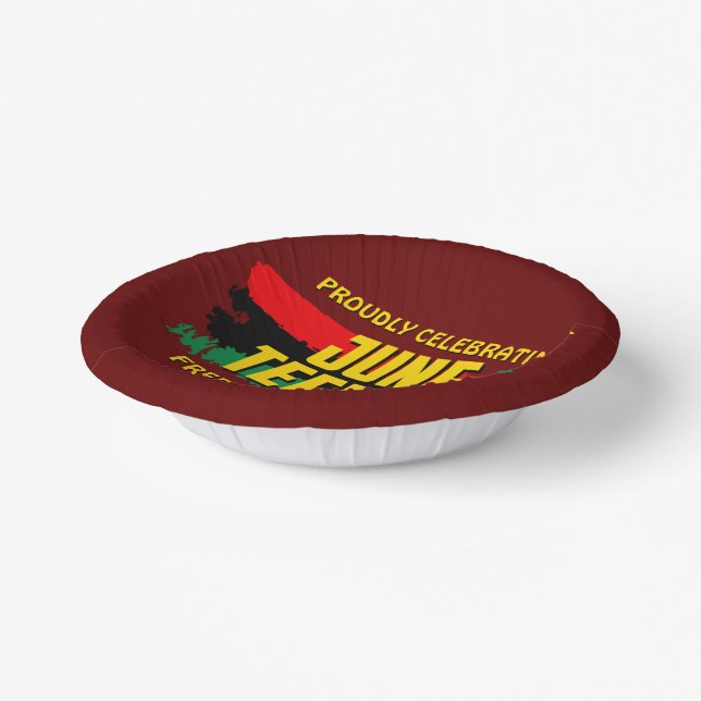 Add Name Edit Text Celebrating Juneteenth Freedom  Paper Plate (Angled)