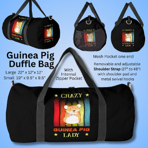 Add Name Edit Text, Crazy Guinea Pig Lady Duffle Bag