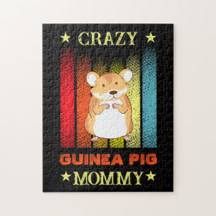 Add Name Edit Text Crazy Guinea Pig Lady Mum Jigsaw Puzzle
