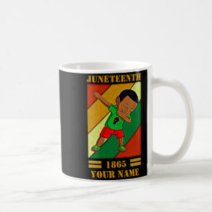 add name edit text juneteenth kid dabbing melanin coffee mug