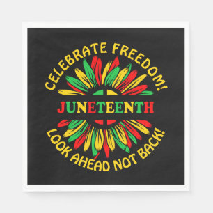 Add Name Edit Text Juneteenth Sunflower & Slogans  Napkin
