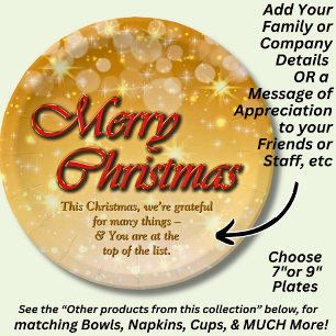 Add Name Edit Text Matching Christmas 20xx 7" Paper Plate