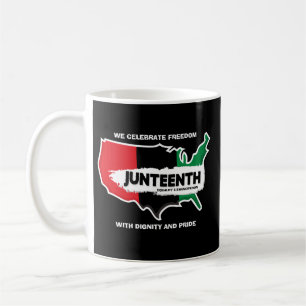 Add Name Edit Text USA Map Juneteenth T-Shirt Coffee Mug