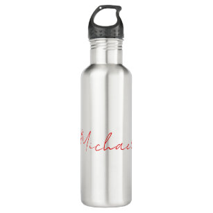 Add Name Elegant Creative Callgraphy Red White 710 Ml Water Bottle