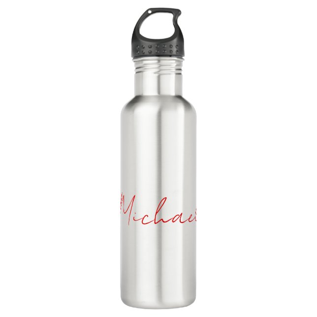 Add Name Elegant Creative Callgraphy Red White 710 Ml Water Bottle (Front)