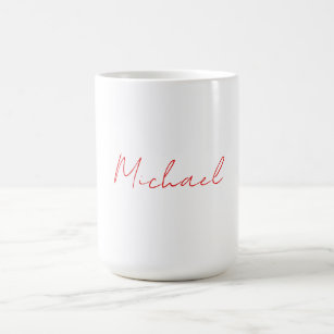 Add Name Elegant Creative Callgraphy Red White Coffee Mug