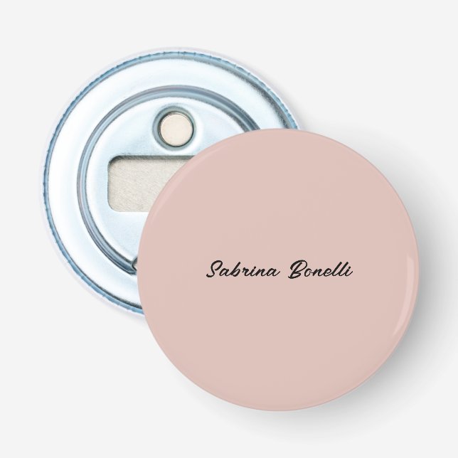 Add Name Elegant Plain Simple Rose Gold Colour Bottle Opener (Front)
