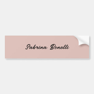 Add Name Elegant Plain Simple Rose Gold Colour Bumper Sticker