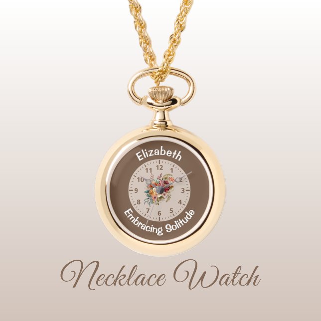 Add name floral introvert solitude brown watch (Creator Uploaded)