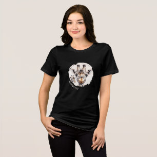 Add Name Friendly Giraffe Graphic T-Shirt Tri-Blend Shirt