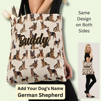 Add Name, German Shepherd  Tote Bag