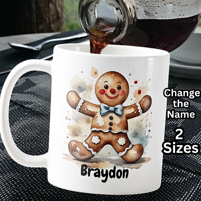 Add Name, Gingerbread Man for Christmas  Coffee Mug (Creator Uploaded)