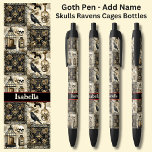Add Name, Goth Skulls  Ravens Cages Bottles  Black Black Ink Pen<br><div class="desc">Add the Name,    Change to your own details. See my store for lots more great Pens</div>