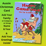 Add Name Greeting Text Santa Sleeping Christmas Card<br><div class="desc">Christmas Greeting Card or use it as an Invitation Card   - - - -  Add your Name or Any TEXT to this  - or easily delete any text - - See in-store for more Christmas Cards,  Christmas  Plates,  Napkins,  etc and Lots More Aussie Designs on Mugs,  T-shirts and More!</div>