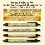 Add Name, Happy Birthday & Doodling Message Black Ink Pen<br><div class="desc">Add the Name  Age,  or Initials you want on this gold coloured pen - Change to your own details. See my store for lots more great Pens</div>