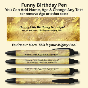 Add Name, Happy Birthday & from Grandkids Black Ink Pen