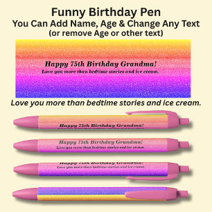 Add Name, Happy Birthday & from Grandkids Pen