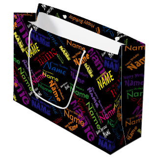 Add Name, Happy Birthday Large Gift Bag