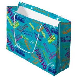 Add Name, Happy Birthday Large Gift Bag
