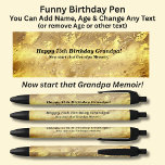 Add Name, Happy Birthday Now start that Memoir Black Ink Pen<br><div class="desc">Add the Name  Age,  or other message you want on this gold pen - Change to your own details. See my store for lots more great Pens</div>