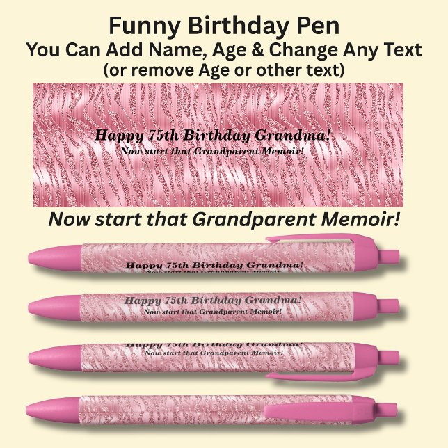 Add Name, Happy Birthday, Now start that Memoir Black Ink Pen (Creator Uploaded)