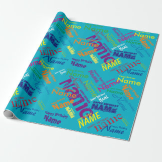 Add Name Happy Birthday Wrapping Paper