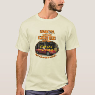 Add Name, His Car Photo, Text, Grandpa Classic Car T-Shirt