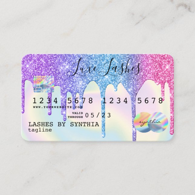 Add Name Holograph  Drips Modern Credit Card (Front)