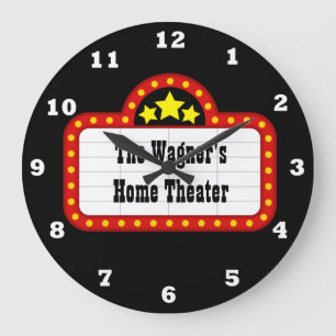 Add name home theatre decor clock