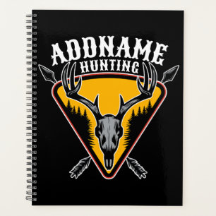 ADD NAME Hunter Elk Skull Big Antlers Deer Hunting Planner