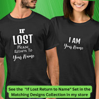 Add Name - If Lost Please Return To - matching set
