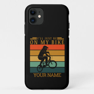 ADD NAME I'LL JUST BE ON MY BMX BIKE SUNSET        iPhone 11 CASE