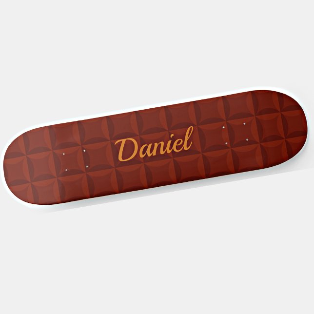 Add Name Initials  Brown Cushion Squares  Skateboard (Creator Uploaded)